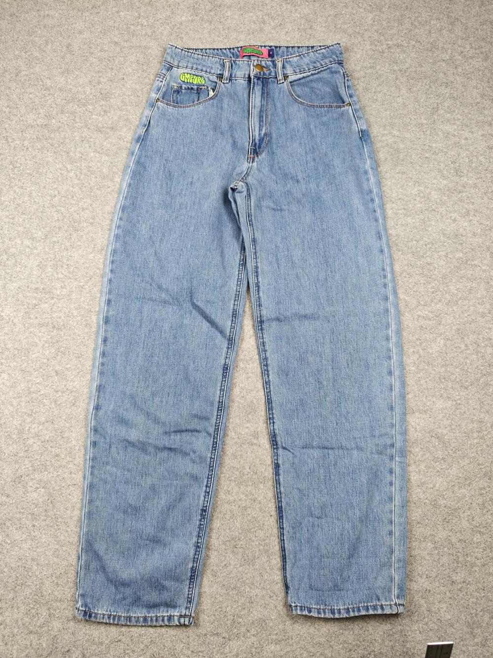 Empyre Jeans Womens 4 Blue Medium Wash Straight Relaxed High Rise 31 Inseam